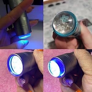 LED Flashlight, Small Glow Flashlights with 12 LED Lights, Portable Light Nail Dryer for Nail Gel