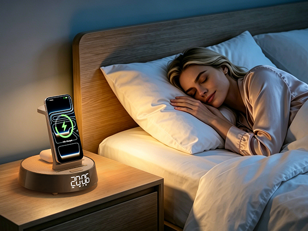 charge station with alarm clock Bluetooth speaker