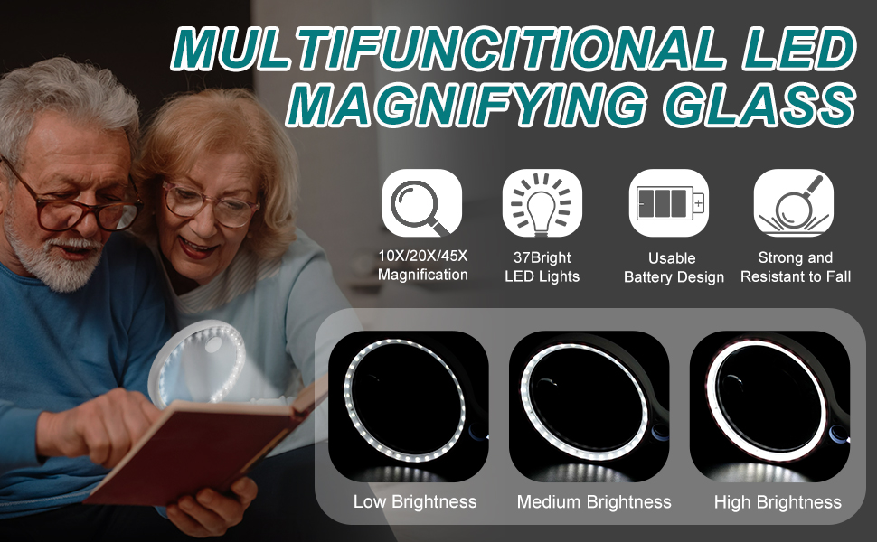 magnifying glass with 37 light