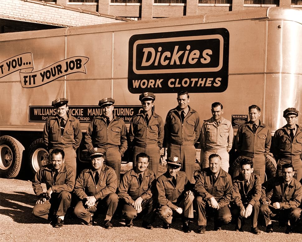 1940's truckers in front of Dickies trailer