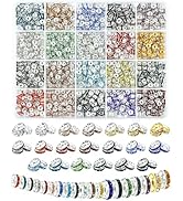 1200PCS FIVEIZERO 20 Colors Rondelle Spacer Beads for Jewelry Making, 6mm, 8mm, 10mm Rhinestone B...