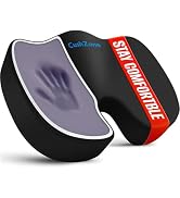 CushZone Seat Cushion - Memory Foam Office Chair Cushion for Sciatica, Tailbone & Back Pain Relie...