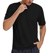 Men's UPF 50+ Sun Protection Short Sleeve Shirt Moisture Wicking Tee Running Hiking Outdoor Activ...