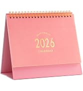 Small Desk Calendar 2025, Standing Flip Desktop Calendar from July 2025 to Dec 2026 - Metal Ring ...