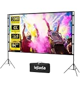 Upgraded Projector Screen with Stand Portable Projection Screen lejiada 16:9 4K HD Projections Mo...