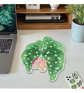 Baziabbo Plant Leaf Design Mouse Pad,12.2×8.4inch Small Mousepad with Premium PU Leather Surface,...