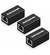 LinkNexa RJ45 Ethernet Coupler 10Gbps (3-Pack), Female to Female Ethernet Extender Adapter for Ca...