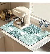 CQKEDMA Dish Drying Mat Diatomite Super Absorbent for Kitchen Counter, Non-slip Dish Drying Pad w...