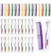 Disposable Toothbrushes with Toothpaste and Comb in Bulk, Soft Bristle Travel Size Individually W...