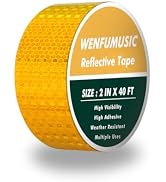 WENFUMNUSIC Reflective Tape 2" x40ft Yellow, DOT-C2 Waterproof Reflective Stickers & Reflector Ta...