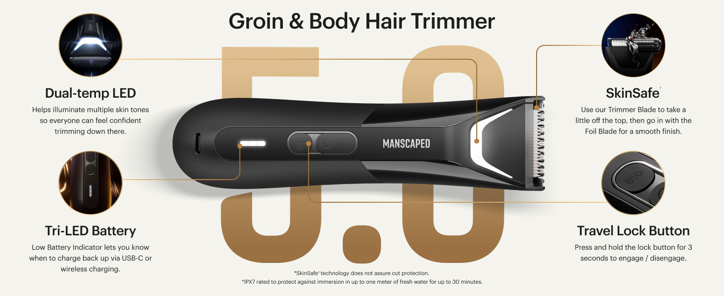 manscaped lawn mower groin body hair trimmer clipper foil travel