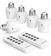 SURAIELEC Remote Control Light Socket, E26 E27 Bulb Base, 100FT Range, Wall Mountable Wireless Li...