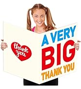 A Very Big Thank You Jumbo Greeting Card with Envelope Gratitude Giant Greeting Card Thanks for B...