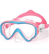 Water Space Kids Swimming Goggles Swim Mask with Nose Cover for Kids Youth 4-15, Anti-Shattered L...