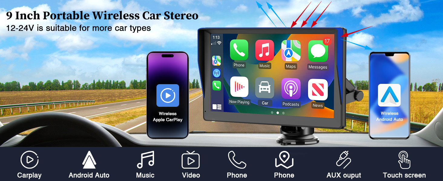 Wireless Carplay Screen for Car