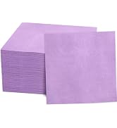 FLOWERCAT 100-Count 2-Ply Purple Cocktail Napkins - Purple Beverage Napkins Disposable Premium Qu...
