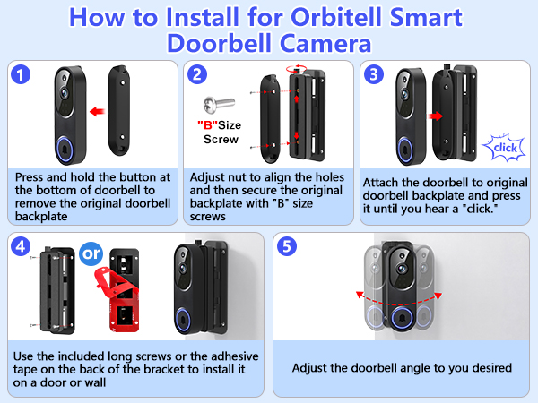 Orbitell doorbell camera holder