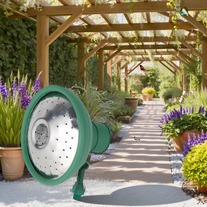 A lush, vibrant garden filled with a variety of blooming flowers and plants, creating a colorful and