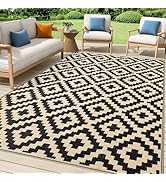 Smiry Outdoor Rug 5x8 ft, Waterproof Outdoor Plastic Straw Rug, Reversible RV Mat Carpet Rugs for...