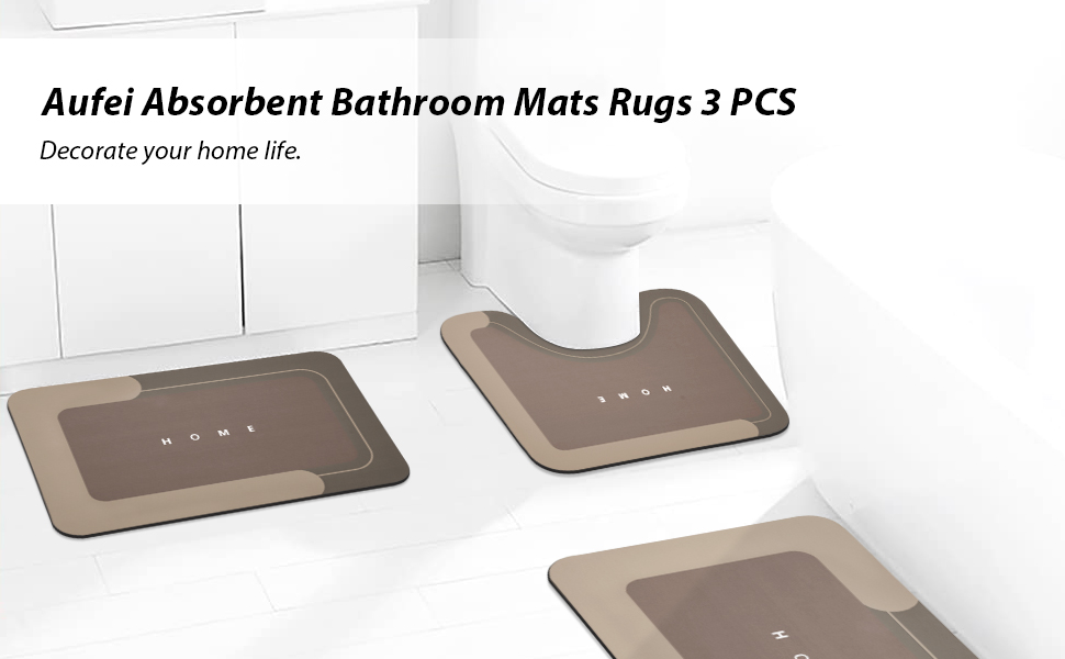 Absorbent Bath Mat Brown