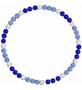 NUKAYAI Baseball Beaded Necklace for Men, Bling Ice 16in/18in Collection Baseball Chain, Glitter ...