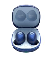 blue wireless earbuds
