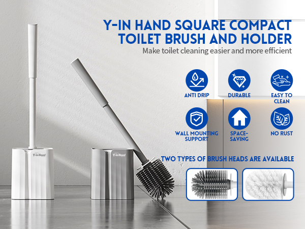 Toilet Brush with Replaceable Brush Heads