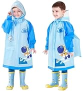 SSAWcasa Toddler Rain Jacket Girls, Kids Rain Poncho Coat with Hood, Children Baby Boys Raincoat ...