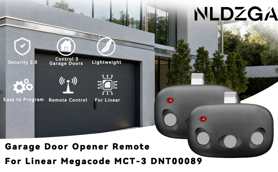 Garage Door Opener Remote for 318MHz Linear MegaCode MCT-3