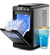 Kismile Ice Makers Countertop,26lbs in 24Hrs, Portable Ice Maker Machine with Self-Cleaning Funct...