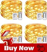 4 Pack Fairy Lights Battery Operated with Remote, Each 39Ft 120LED Battery Powered String Lights ...