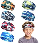 MADHOLLY 6Pcs Breathable Kids Sweat Bands for Ages 4-10 Boys Girls | Sweat Absorption, Soft, Elas...
