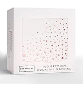 Stylish 5x5 Inch Rose Gold Napkins -100 Pack of Star Napkins - Elegant Rose Gold Cocktail Napkins...