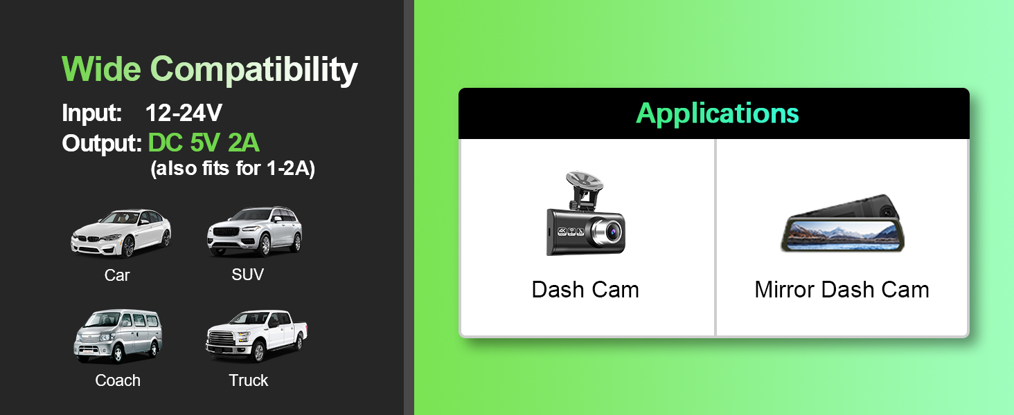 Dash Camera Car Charger