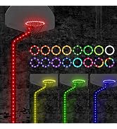 Waybelive LED Basketball Lights Set,Remote Control Basketball Rim&Pole LED Light, 16 Color Change...