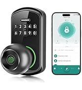 VANZBON Smart Door Knob Lock with Keypad,Keypad Door Knob with Handle for Bedroom,Fingerprint Doo...