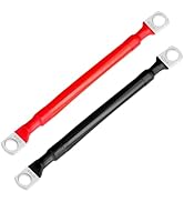 2 AWG Battery Cables, 5.9 Inch Battery Cables with M8 Ring Terminals, Marine Battery Cables Pure ...
