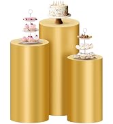Socomi Cylinder Pedestal Stand Covers Spandex Flexible Display Box Stand Covers for Birthday Part...