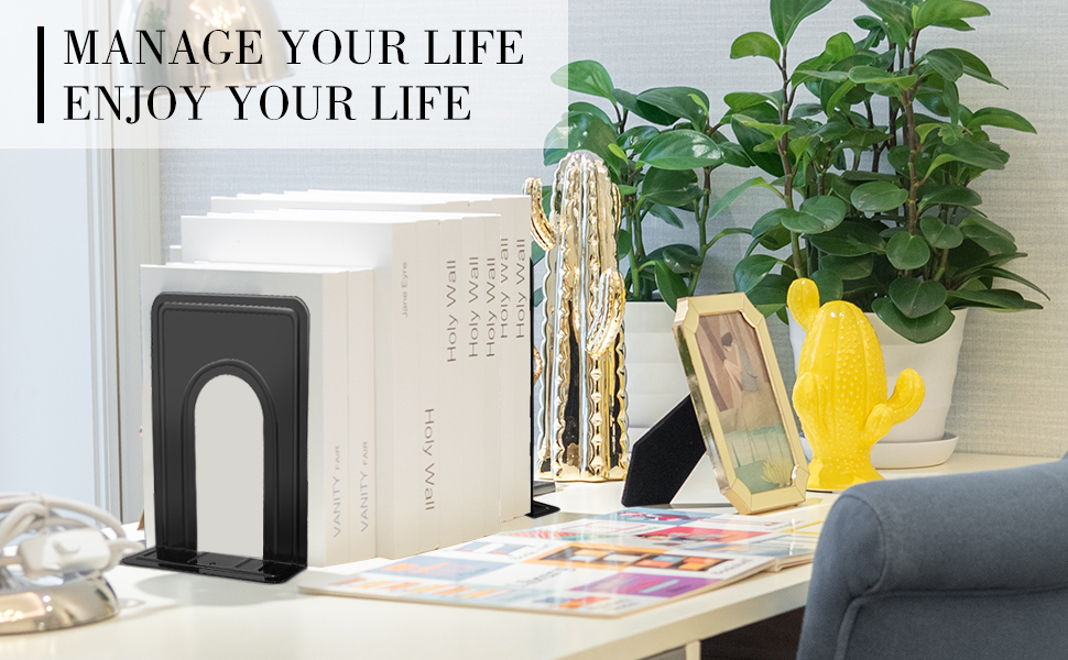 JIKIOU 3 Pair/6 Piece Bookends