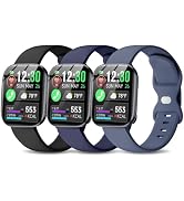 Kollody 3 Pack Silicone Sport Watch Bands Compatible with GloryFit T80/T70/T60/T50 Smartwatch,22m...