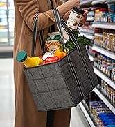 tote bag, zipper, baggu, reusable grocery, canva, waterproof, large, shopping, cart, holder, pocket