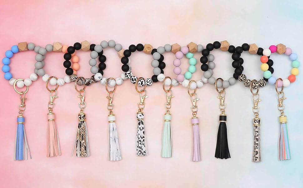 silicone beaded key chains