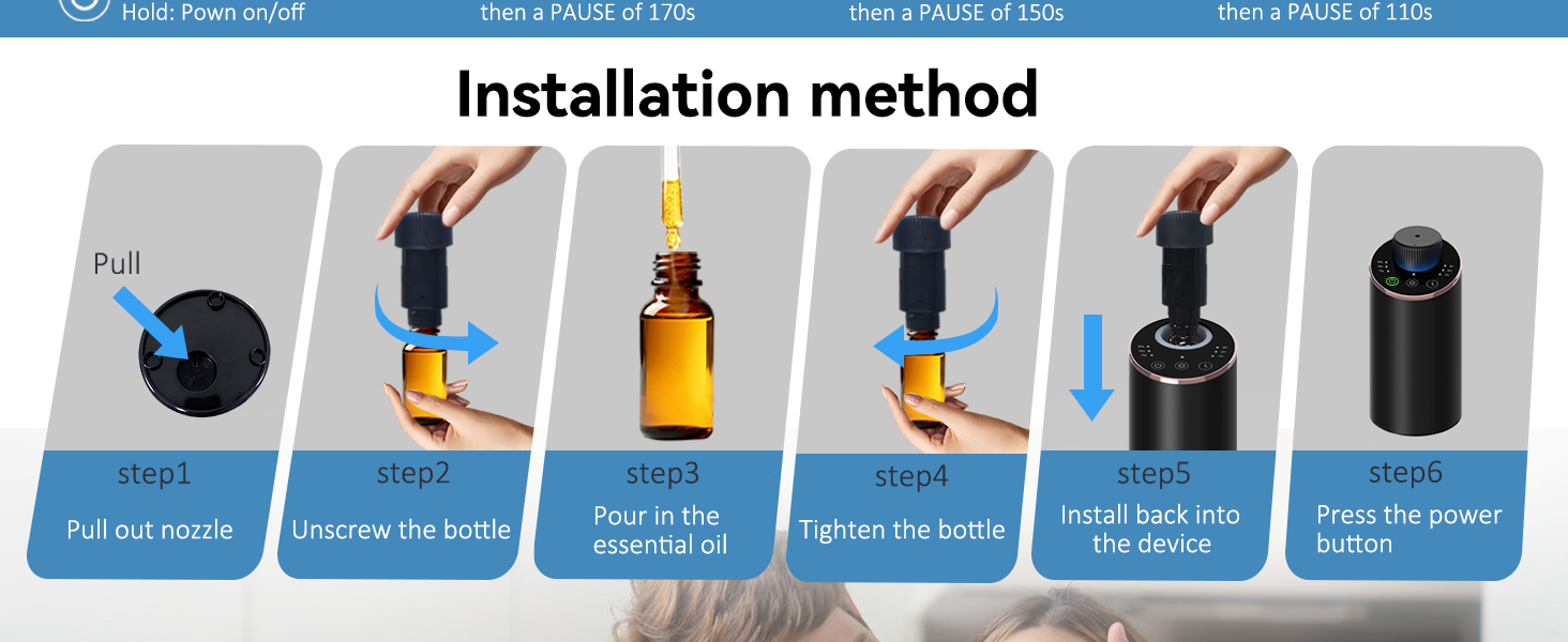 waterless diffuser essential oil scent aromatherapy sentiment portable mini freshener car home room