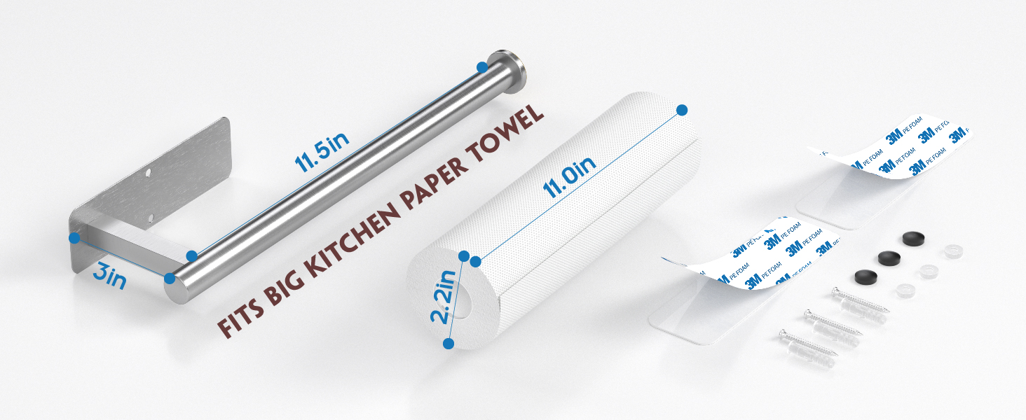 Silver paper towel holder