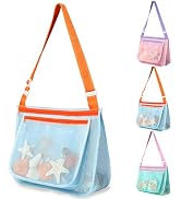 LIDAGO Beach Bag Toys for Shell Collecting,Beach Mesh Bag with Adjustable Shoulder Straps,Swimmin...