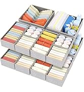 DIMJ Drawer Organizer Clothes - 12 Pack Baby Dresser Organizer for Nursery, Fabric Baby Clothes O...