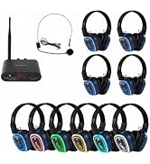 Retekess TA003S Wireless Silent Disco Headphones, Silent Disco Kit(1-10) | for Music Festival,Med...