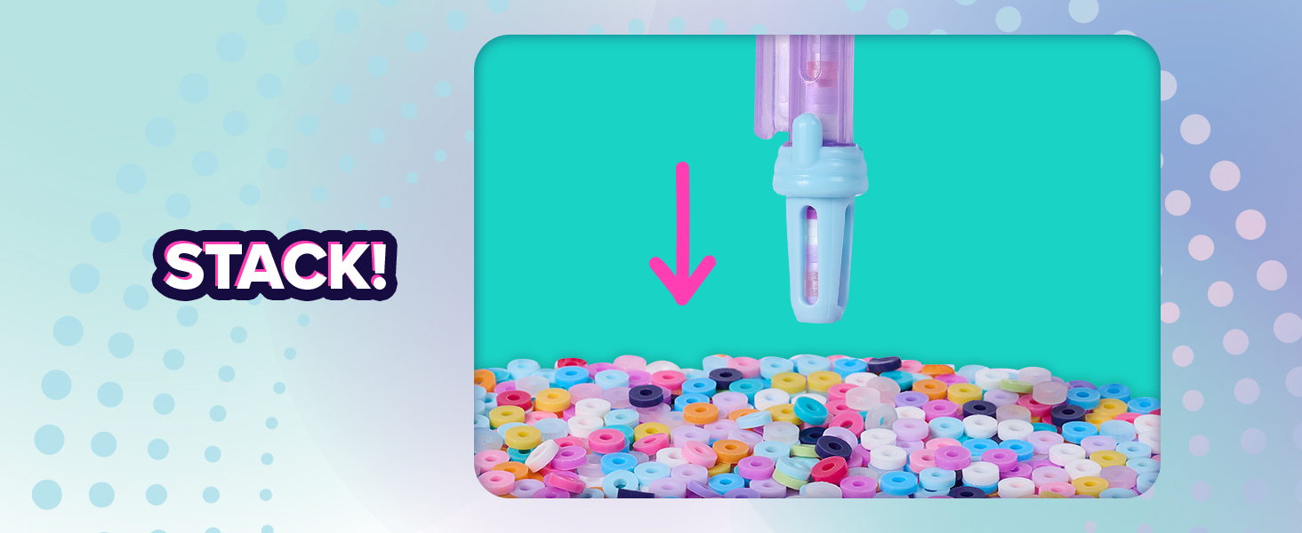 Stacking heishi beads with the special pen