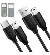 Tedubax [2-Pack USB & USB C Charging Cable for Texas Instruments Calculators, TI-84 Plus CE, TI-8...