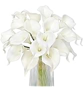 Letjolt White Calla Lily 20Pcs Artificial Flowers Bouquet for Wedding Bride Shower Blessing Gift ...